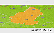 Political Panoramic Map of Pakruojo, physical outside