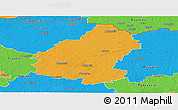 Political Panoramic Map of Pakruojo