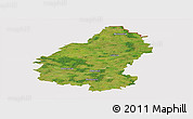 Satellite Panoramic Map of Pakruojo, cropped outside