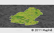 Satellite Panoramic Map of Pakruojo, darken, desaturated