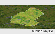 Satellite Panoramic Map of Pakruojo, darken
