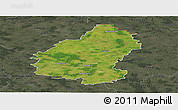 Satellite Panoramic Map of Pakruojo, darken, semi-desaturated