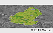 Satellite Panoramic Map of Pakruojo, desaturated
