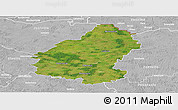 Satellite Panoramic Map of Pakruojo, lighten, desaturated