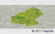 Satellite Panoramic Map of Pakruojo, lighten, semi-desaturated