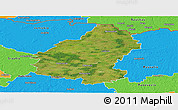 Satellite Panoramic Map of Pakruojo, political outside