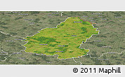 Satellite Panoramic Map of Pakruojo, semi-desaturated