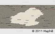 Shaded Relief Panoramic Map of Pakruojo, darken