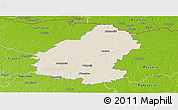 Shaded Relief Panoramic Map of Pakruojo, physical outside
