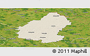 Shaded Relief Panoramic Map of Pakruojo, satellite outside