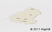 Shaded Relief Panoramic Map of Pakruojo, single color outside