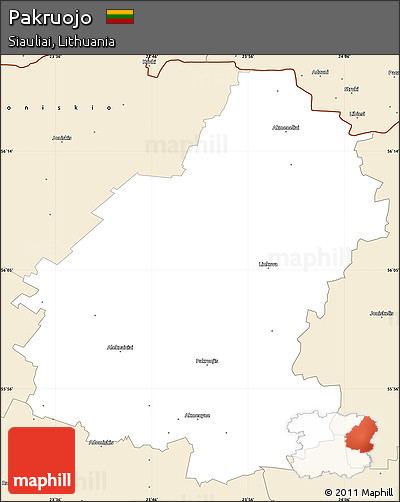 Classic Style Simple Map of Pakruojo