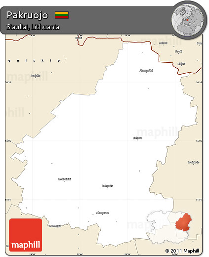 Classic Style Simple Map of Pakruojo
