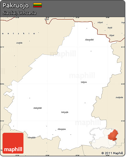 Classic Style Simple Map of Pakruojo