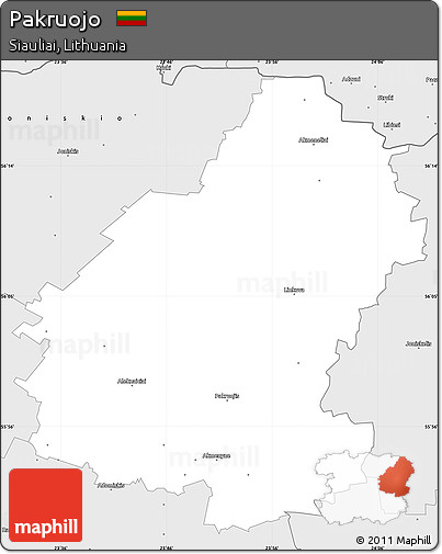 Silver Style Simple Map of Pakruojo