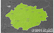 Physical 3D Map of Radviliskio, darken, desaturated