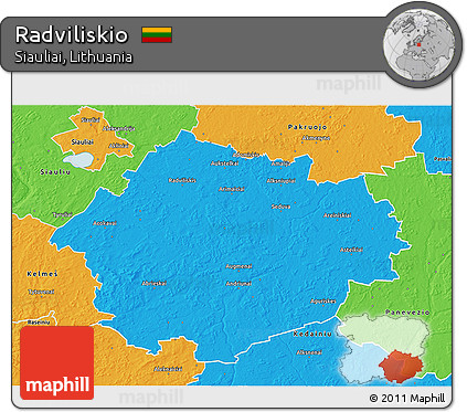 Political 3D Map of Radviliskio