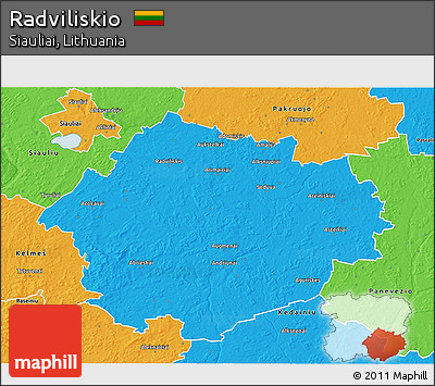 Political 3D Map of Radviliskio