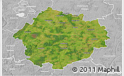 Satellite 3D Map of Radviliskio, lighten, desaturated