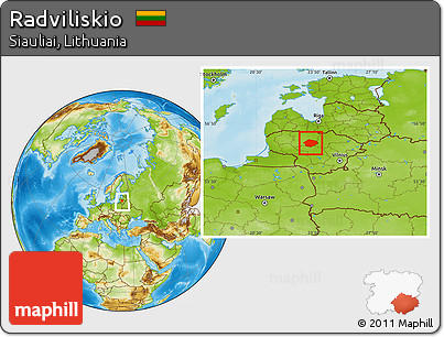 Physical Location Map of Radviliskio, within the entire country