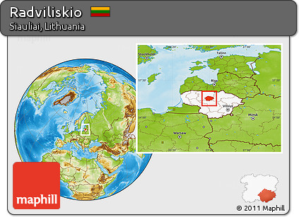 Physical Location Map of Radviliskio, highlighted country