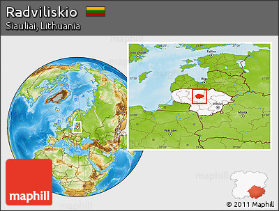 Physical Location Map of Radviliskio, highlighted country
