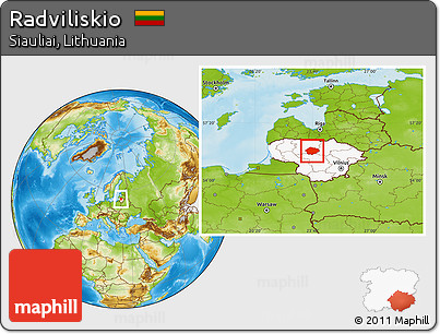 Physical Location Map of Radviliskio, highlighted country