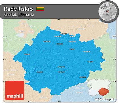 Political Map of Radviliskio, lighten