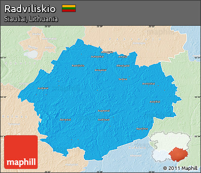 Political Map of Radviliskio, lighten