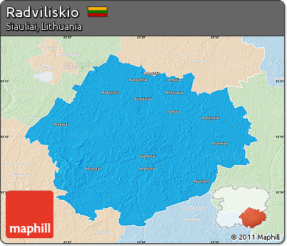 Political Map of Radviliskio, lighten