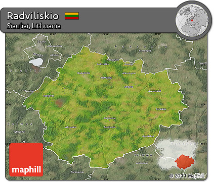 Satellite Map of Radviliskio, semi-desaturated