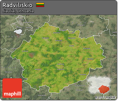 Satellite Map of Radviliskio, semi-desaturated