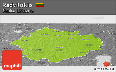 Physical Panoramic Map of Radviliskio, desaturated
