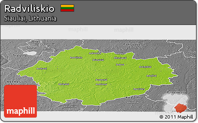 Physical Panoramic Map of Radviliskio, desaturated