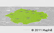 Physical Panoramic Map of Radviliskio, lighten, desaturated