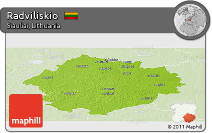 Physical Panoramic Map of Radviliskio, lighten