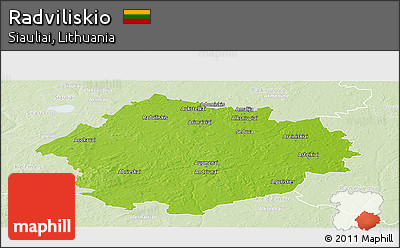 Physical Panoramic Map of Radviliskio, lighten
