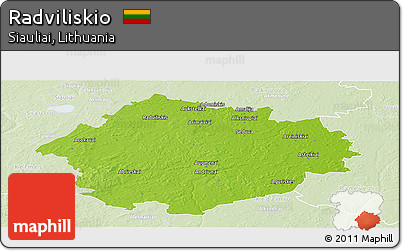 Physical Panoramic Map of Radviliskio, lighten