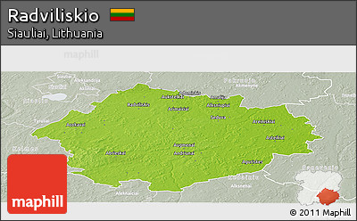 Physical Panoramic Map of Radviliskio, lighten, semi-desaturated