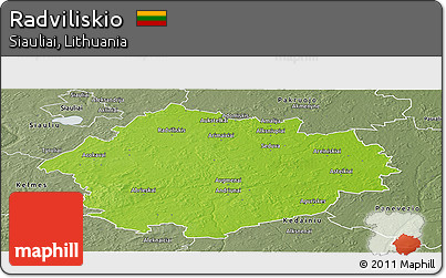 Physical Panoramic Map of Radviliskio, semi-desaturated