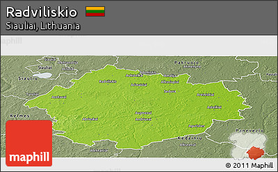 Physical Panoramic Map of Radviliskio, semi-desaturated