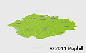 Physical Panoramic Map of Radviliskio, single color outside