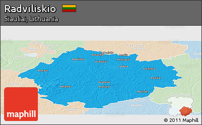 Political Panoramic Map of Radviliskio, lighten