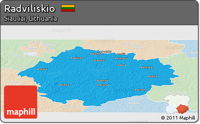 Political Panoramic Map of Radviliskio, lighten