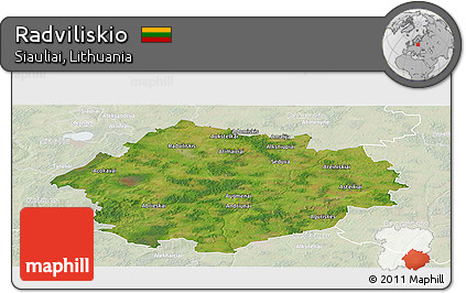 Satellite Panoramic Map of Radviliskio, lighten