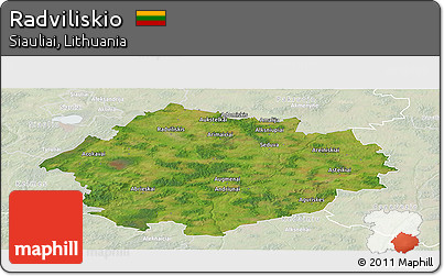 Satellite Panoramic Map of Radviliskio, lighten