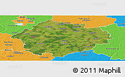 Satellite Panoramic Map of Radviliskio, political outside