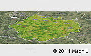Satellite Panoramic Map of Radviliskio, semi-desaturated