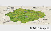 Satellite Panoramic Map of Radviliskio, shaded relief outside