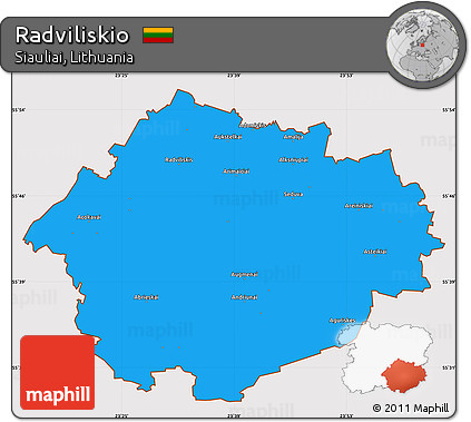 Political Simple Map of Radviliskio, cropped outside